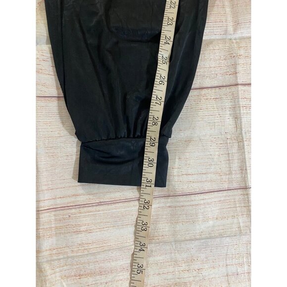 Sabora Women's Black Sheer High Slit Halter Jumpsuit - Large - Picture 7 of 14